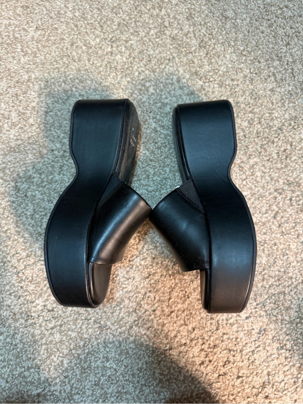 Black Open-Toe Slide plaforms - Picture 2 of 3